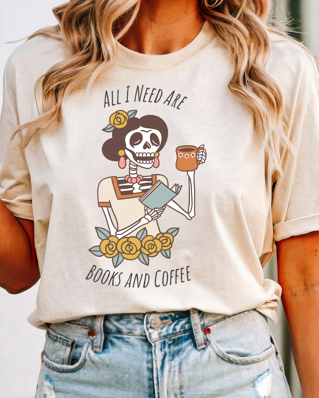 All I Need Are Books and Coffee T-Shirt | | Book Lover Latina Tee