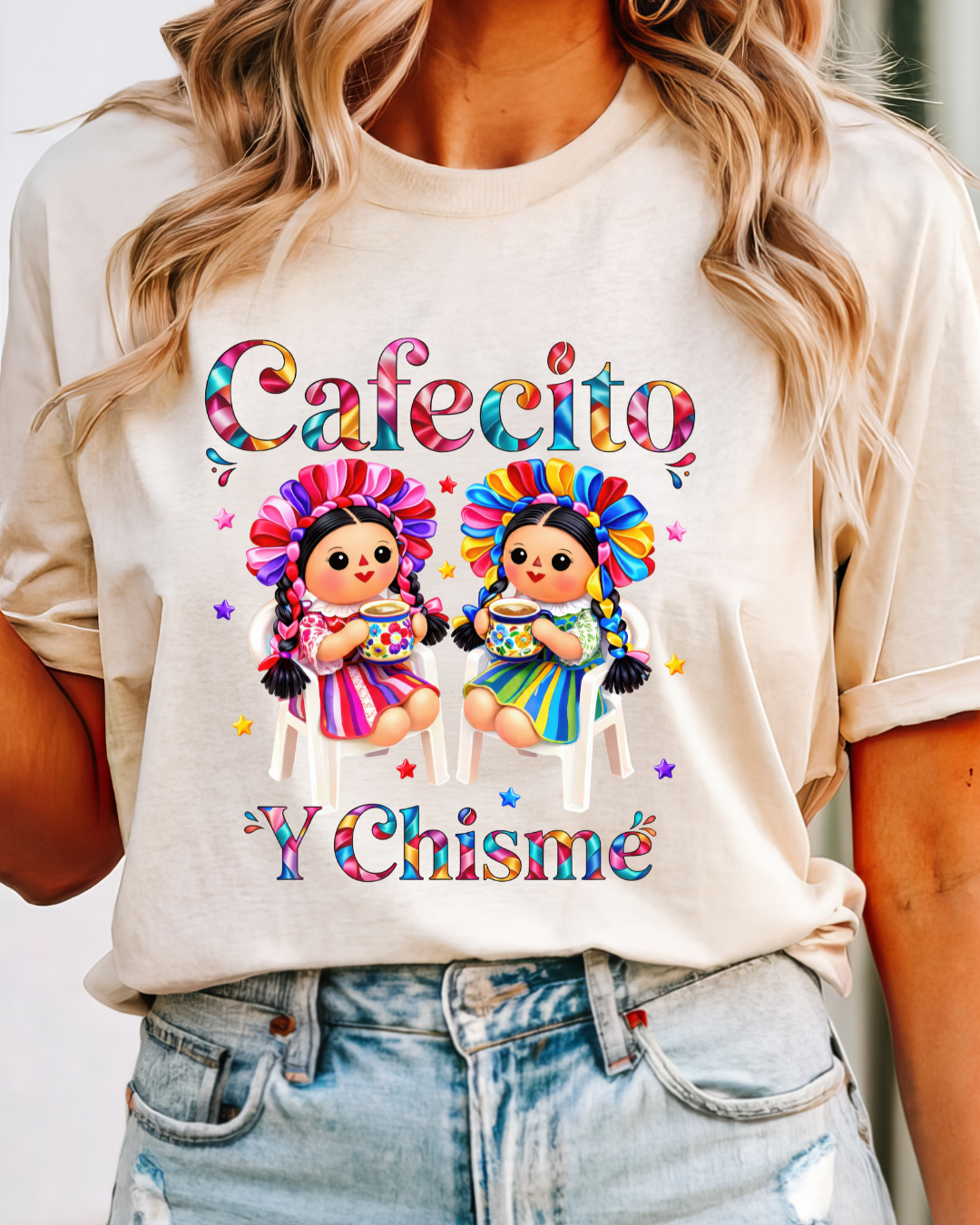 Cafecito & ChismeGirl T-Shirt | Book Lover Latina Tee