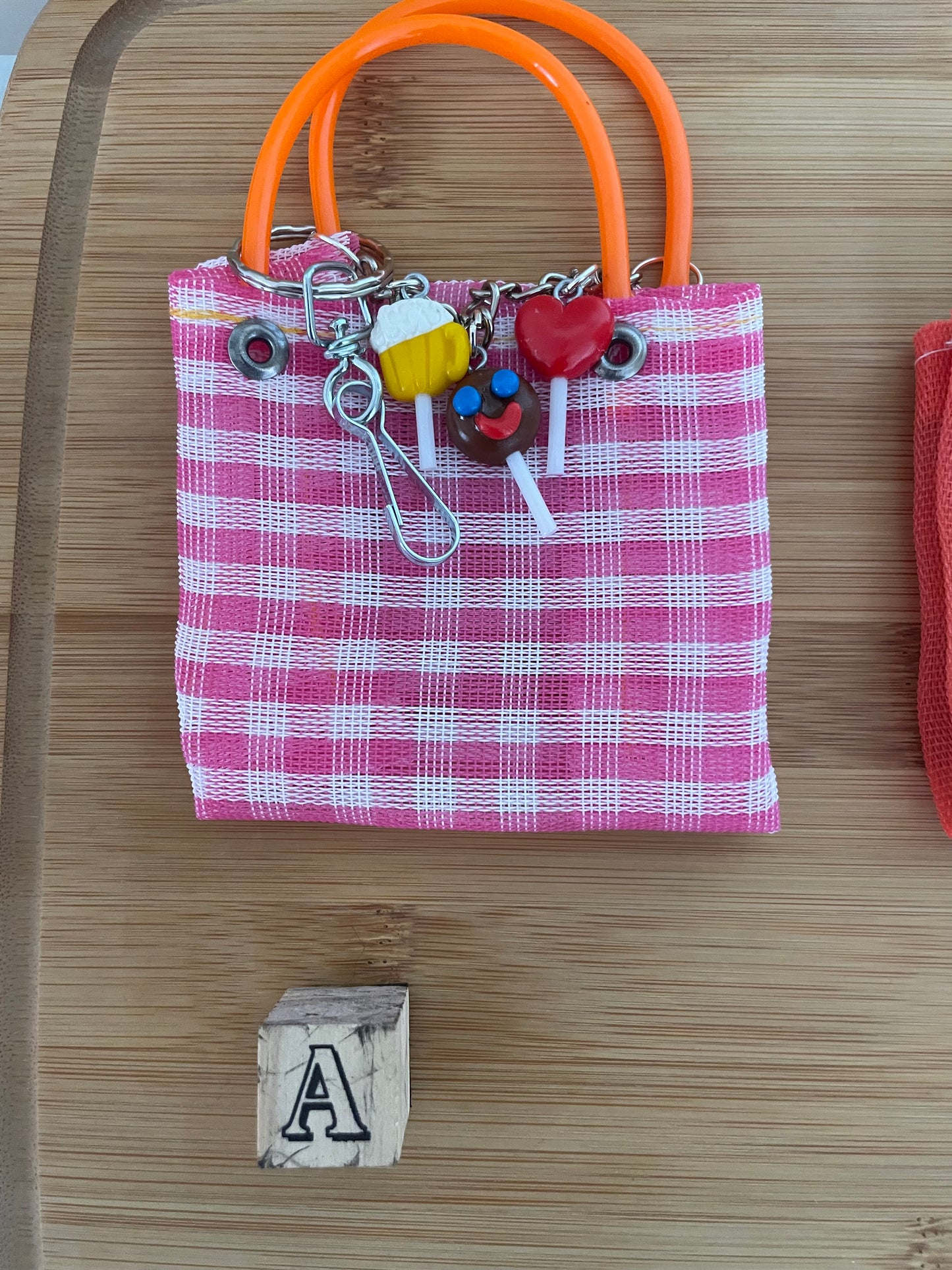 Mini Mercado Bag Charm | Mexican Grocery Tote Keychain | Mexican Charm Bag | Cute Mexican Gift | Bolsa de Mandado Mini | Latina Accessories