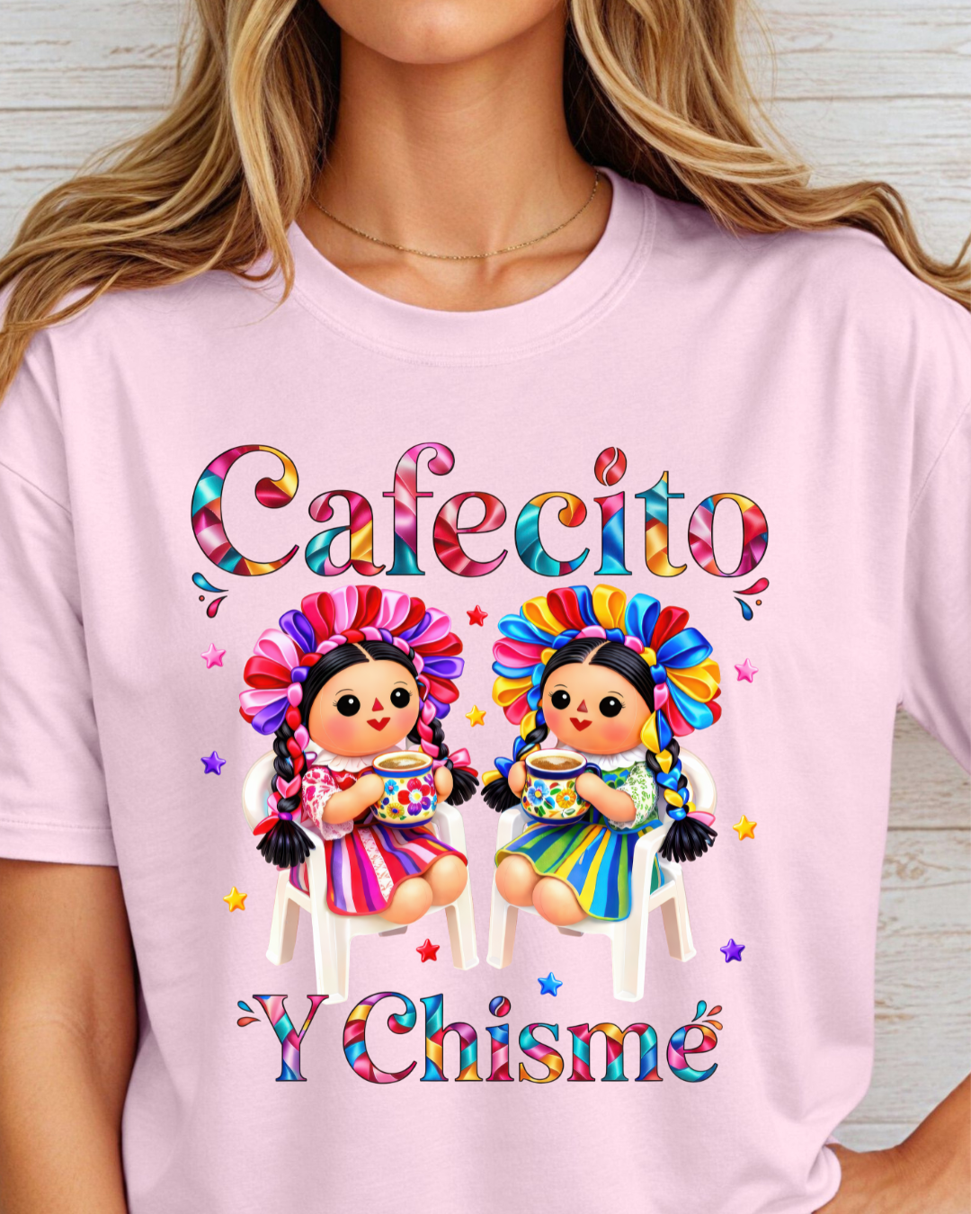 Cafecito & ChismeGirl T-Shirt | Book Lover Latina Tee