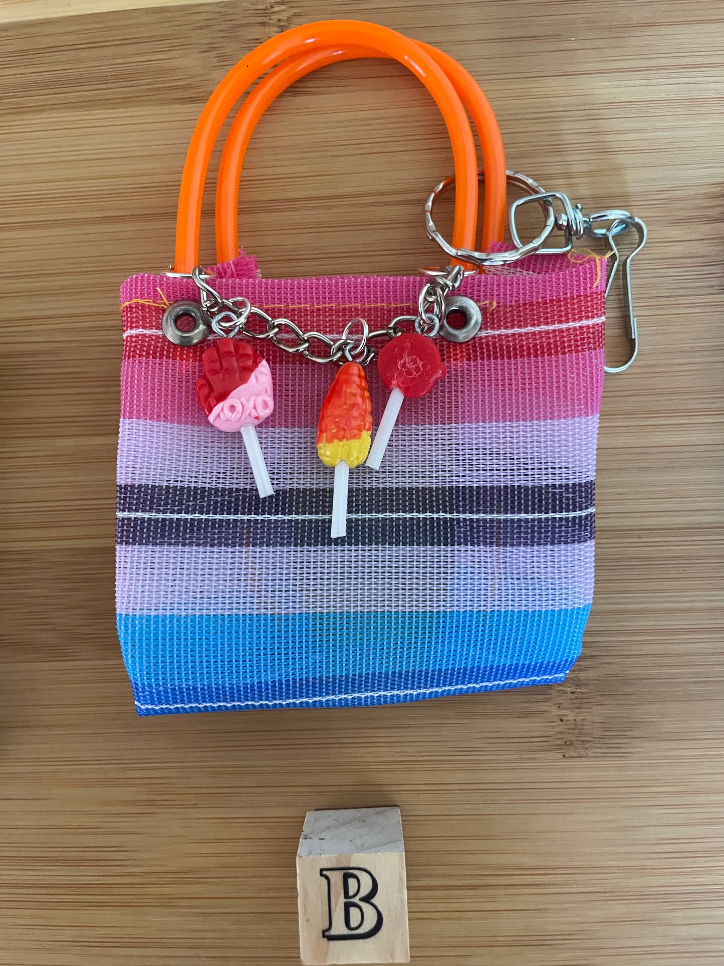 Mini Mercado Bag Charm | Mexican Grocery Tote Keychain | Mexican Charm Bag | Cute Mexican Gift | Bolsa de Mandado Mini | Latina Accessories