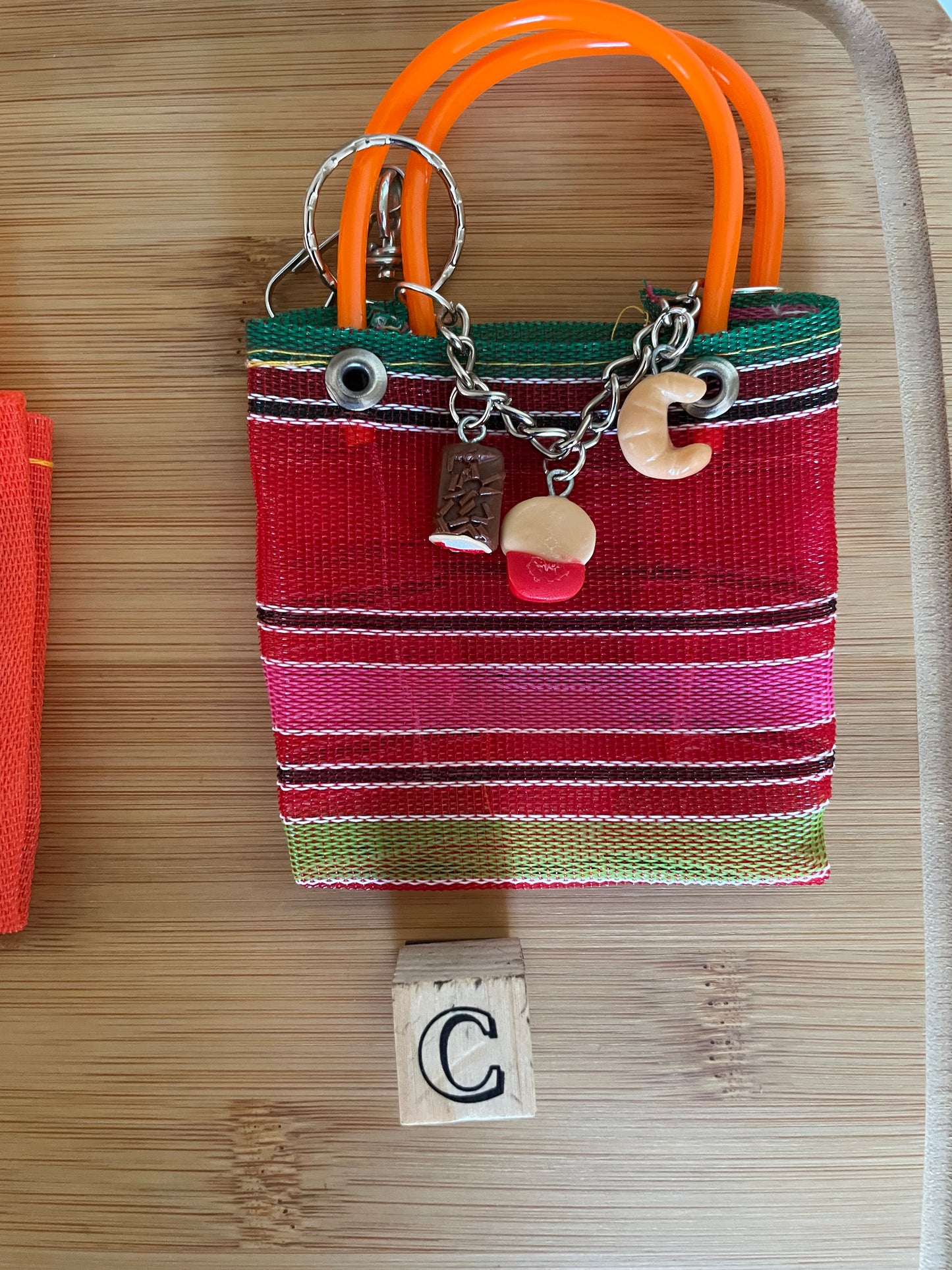 Mini Mercado Bag Charm | Mexican Grocery Tote Keychain | Mexican Charm Bag | Cute Mexican Gift | Bolsa de Mandado Mini | Latina Accessories (copia)