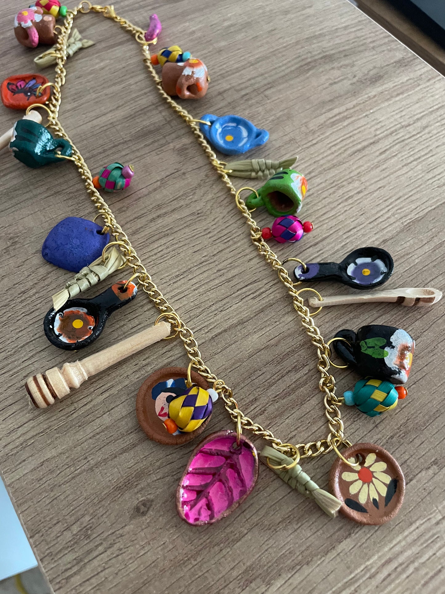 mexican charm necklace/ mexican jewelry/barro necklace