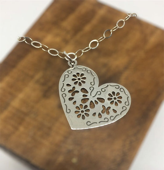 Preorder Silver Charm  Heart Papel picado