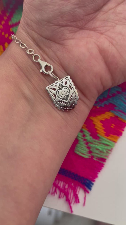 Preorder Silver Charm Papel picado-Sacred Heart